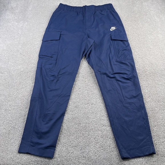 Nike Pants Mens Medium Blue Woven Cargo Utility Unlined Trousers Tapered NEW NWT - Picture 1 of 16